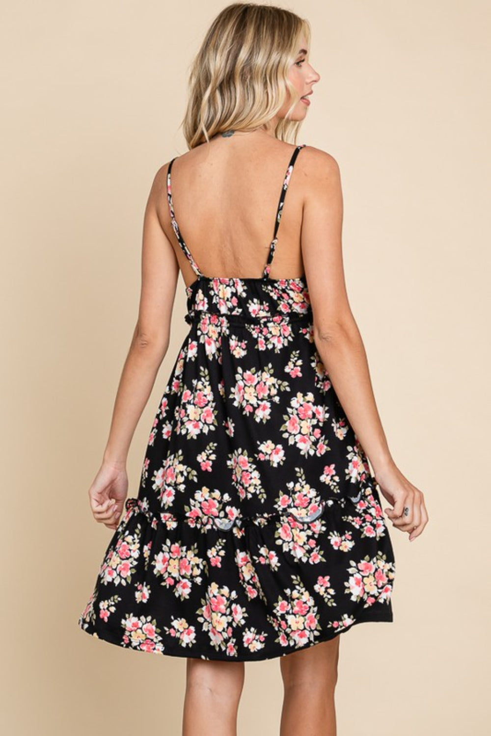 Full Size Floral Frill Cami Summer Dress For Women – Feminine Floral Cami Dress, Romantic Frill Dress, Flirty Floral Cami Dress, Elegant Floral Dress, Chic Floral Dress, Playful Summer Dress