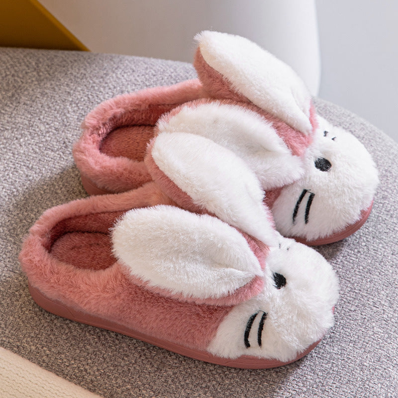 Cartoon Bunny Home Warm Children's Slippers Home Slippers Warm Cute Womans Mens Slipper Winter Shoes New Fashion Casual Fur Plush Slides Winter Slippers For Women House Slippers Fluffy Soft Comfy Fuzzy Slippers Faux Fur Plush Anti-Skid Slippers