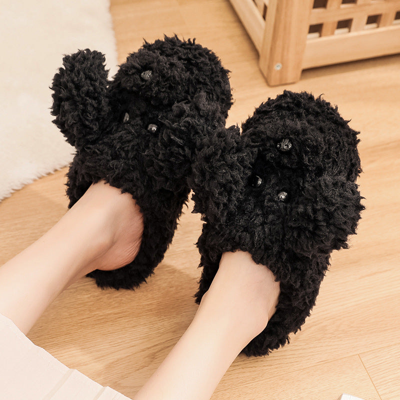 Couples Winter Pack Heel Cotton Shoes Women's  Mens Slipper Winter Shoes New Fashion Casual Fur Plush Slides Winter Slippers For Women House Slippers Fluffy Soft Comfy Fuzzy Slippers Faux Fur Plush Anti-Skid Slippers