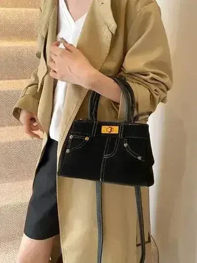 Stylish Suede Handbag – Adjustable Strap & Dual-Use Design