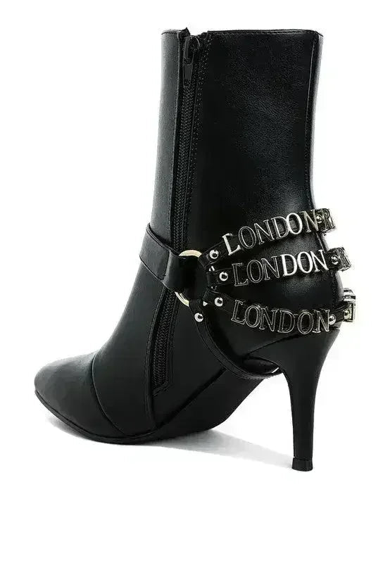 Buckle Harness Stiletto Boots - 3" Heel | Femstylo