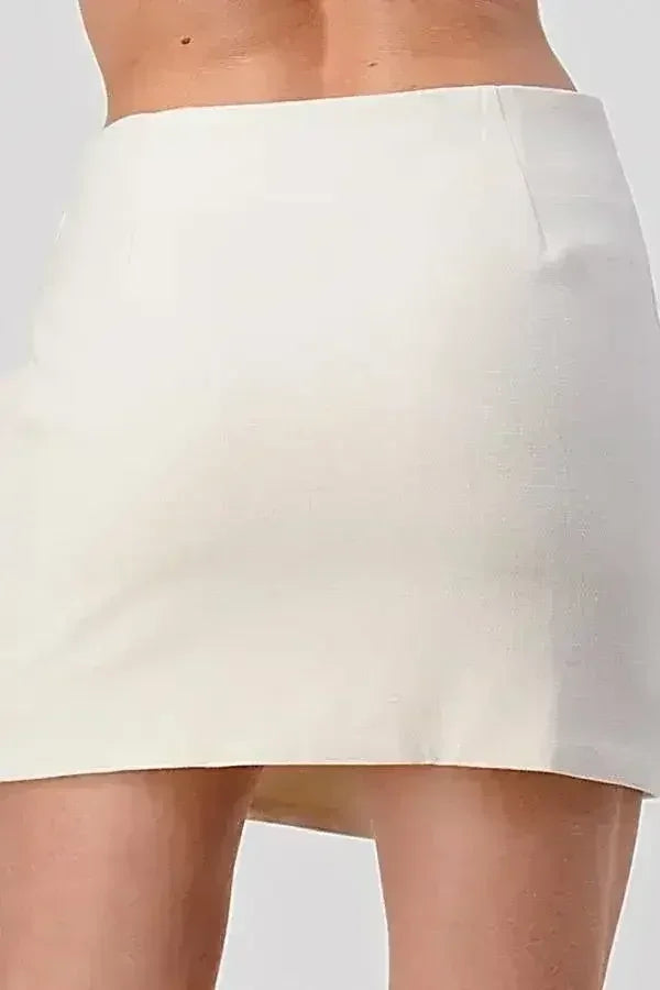 High-Waisted Zip-Front Mini Skirt - Edgy Style | Femstylo