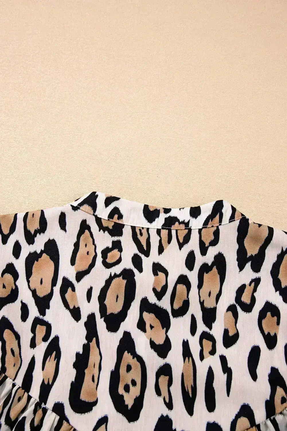 Light Leopard Print Balloon Sleeve Loose Blouse | Femstylo