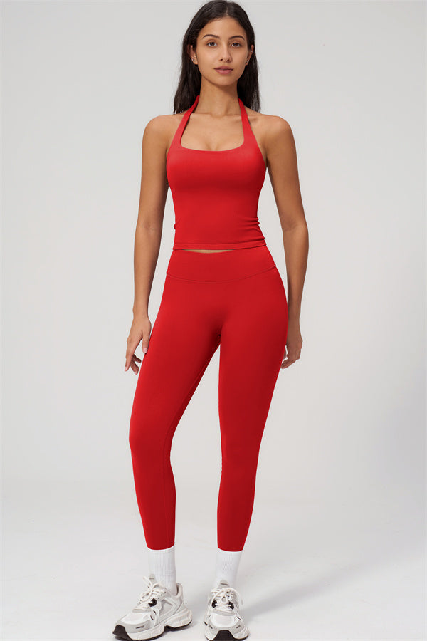 The Empower Halter Crop Top Leggings 2-Piece Set