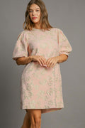 Elegant Floral Puff Sleeve Mini Dress Vintage-Inspired Women’s Dress Retro Timeless Design Dress