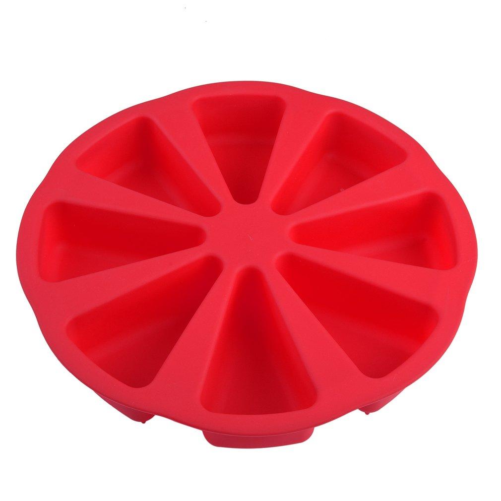 8 Cavity Pans Mold Silicone Cake Baking Heat-Resistant Reusable Cake Maker Colorful Soft Dessert Making Tools  Cavity Scone Mold Cake Slice Pizza Slice Baking Mold Cornbread Mold For Cake Pizza