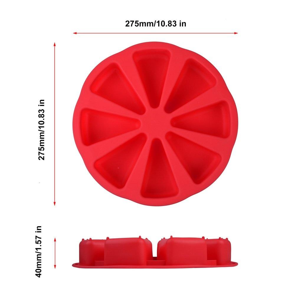 8 Cavity Pans Mold Silicone Cake Baking Heat-Resistant Reusable Cake Maker Colorful Soft Dessert Making Tools  Cavity Scone Mold Cake Slice Pizza Slice Baking Mold Cornbread Mold For Cake Pizza