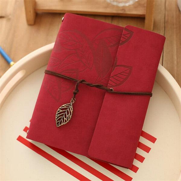 8 Inch PU Leather Vintage Antique Kraft Paper Photo Albums 30 Sheets for Baby Birthday Gifts Leaves Home Decor Young Commemorate  Paper Baby Family Scrapbook Albums