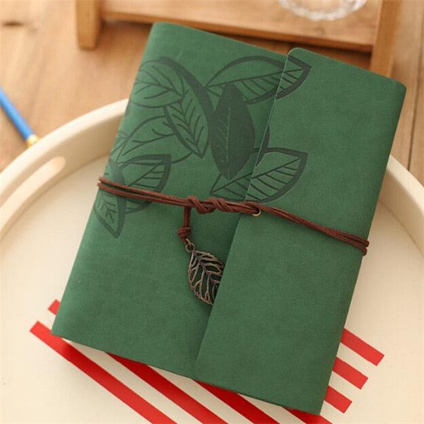 8 Inch PU Leather Vintage Antique Kraft Paper Photo Albums 30 Sheets for Baby Birthday Gifts Leaves Home Decor Young Commemorate  Paper Baby Family Scrapbook Albums