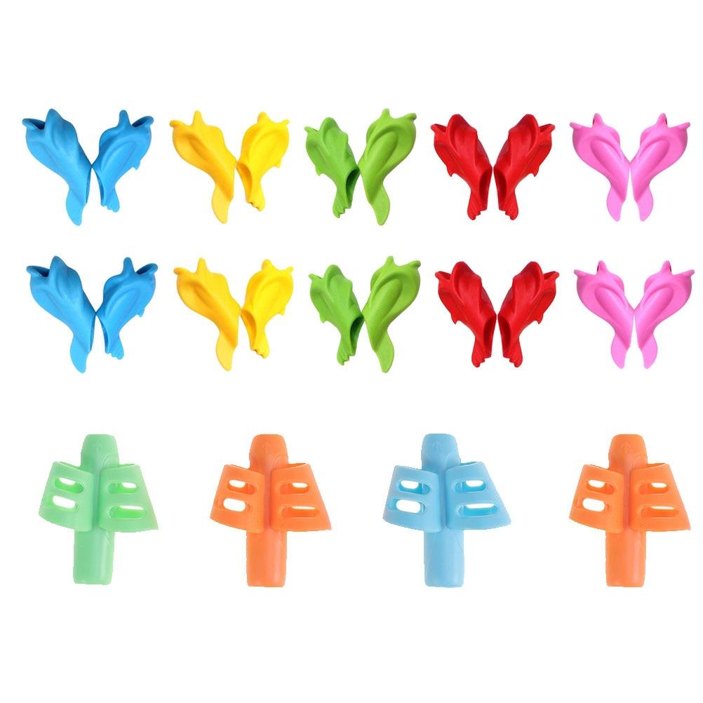 8 Pcs Kids Stationary Writing Training Devices Grip Trainers Pen Postures Correctors Child Pencil Grips Children's Pencil Holder Writing Posture Correction Tool Assorted Colors