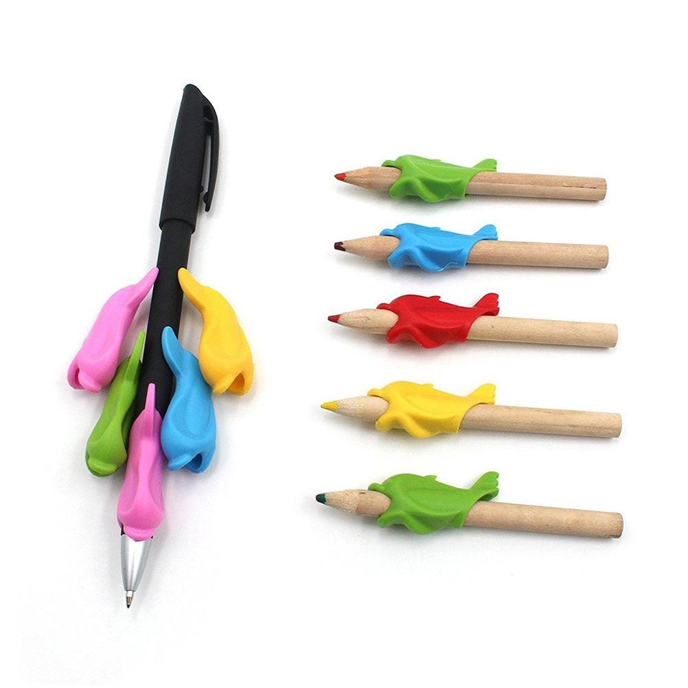 8 Pcs Kids Stationary Writing Training Devices Grip Trainers Pen Postures Correctors Child Pencil Grips Children's Pencil Holder Writing Posture Correction Tool Assorted Colors