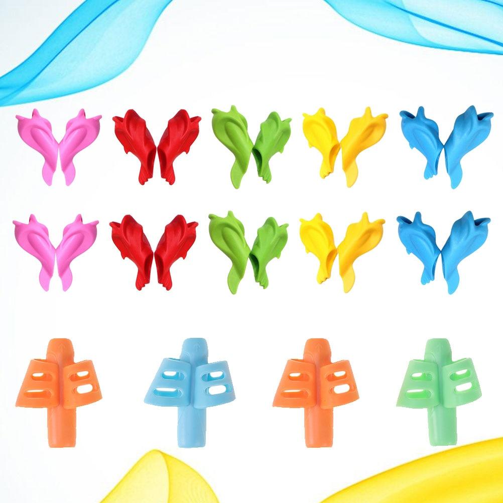 8 Pcs Kids Stationary Writing Training Devices Grip Trainers Pen Postures Correctors Child Pencil Grips Children's Pencil Holder Writing Posture Correction Tool Assorted Colors