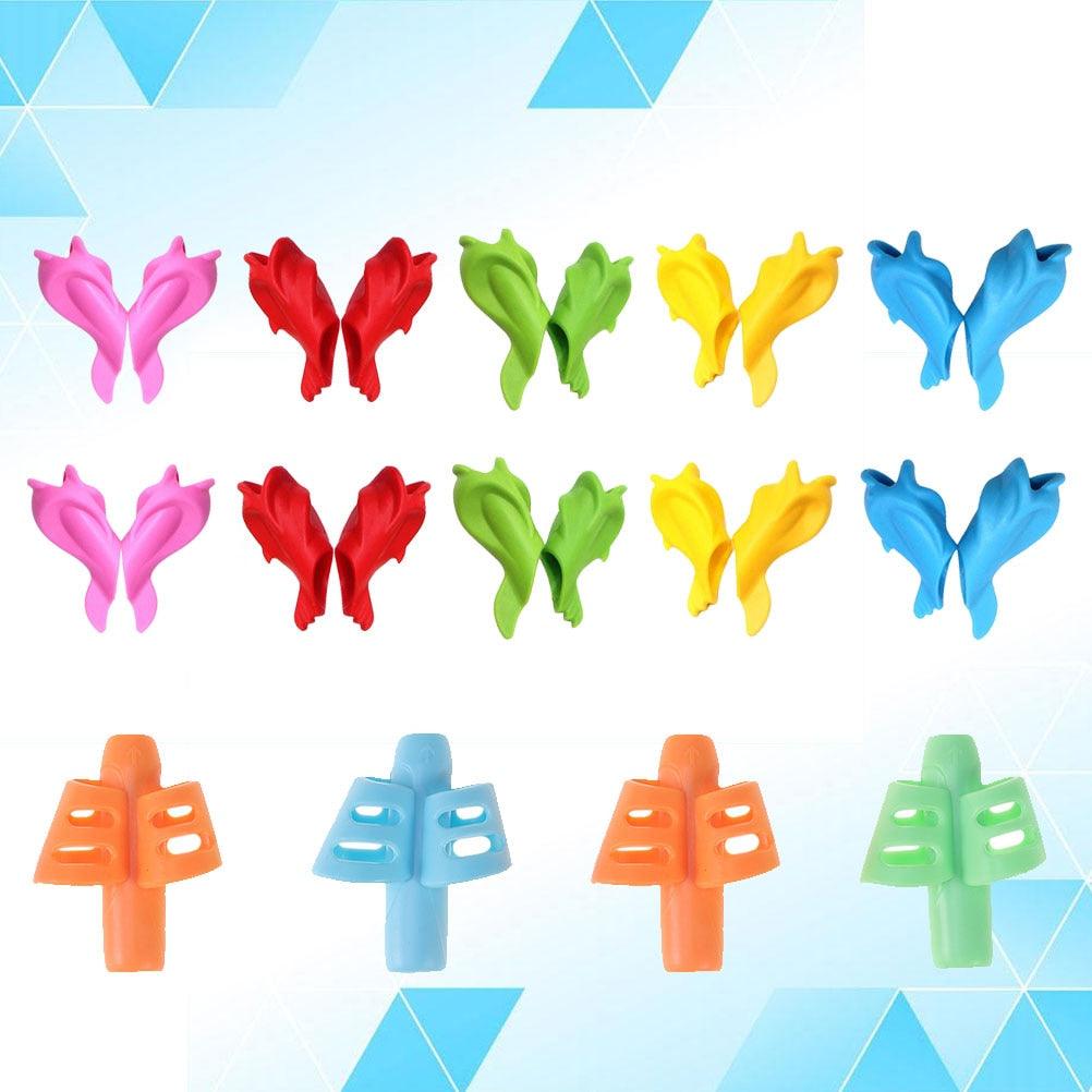 8 Pcs Kids Stationary Writing Training Devices Grip Trainers Pen Postures Correctors Child Pencil Grips Children's Pencil Holder Writing Posture Correction Tool Assorted Colors