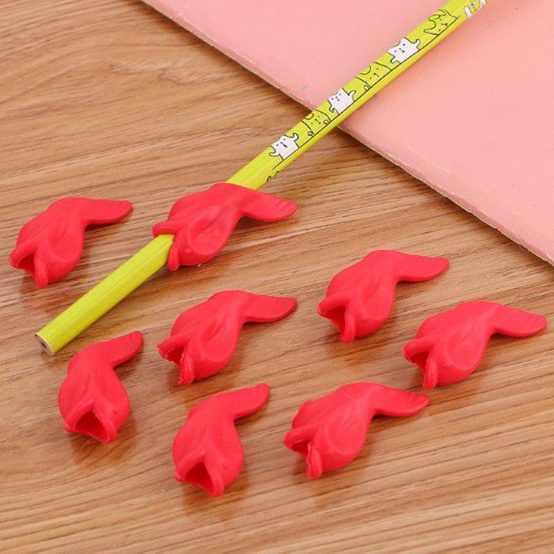 80 Pcs Silicone Pencil Writing Correction Device for For Child Children Learning Aid Grip Stationery Fish Pen Grip Holder Writing Aid Pencil Holder for Children Students Adults Silicone Pen Grip Corrector