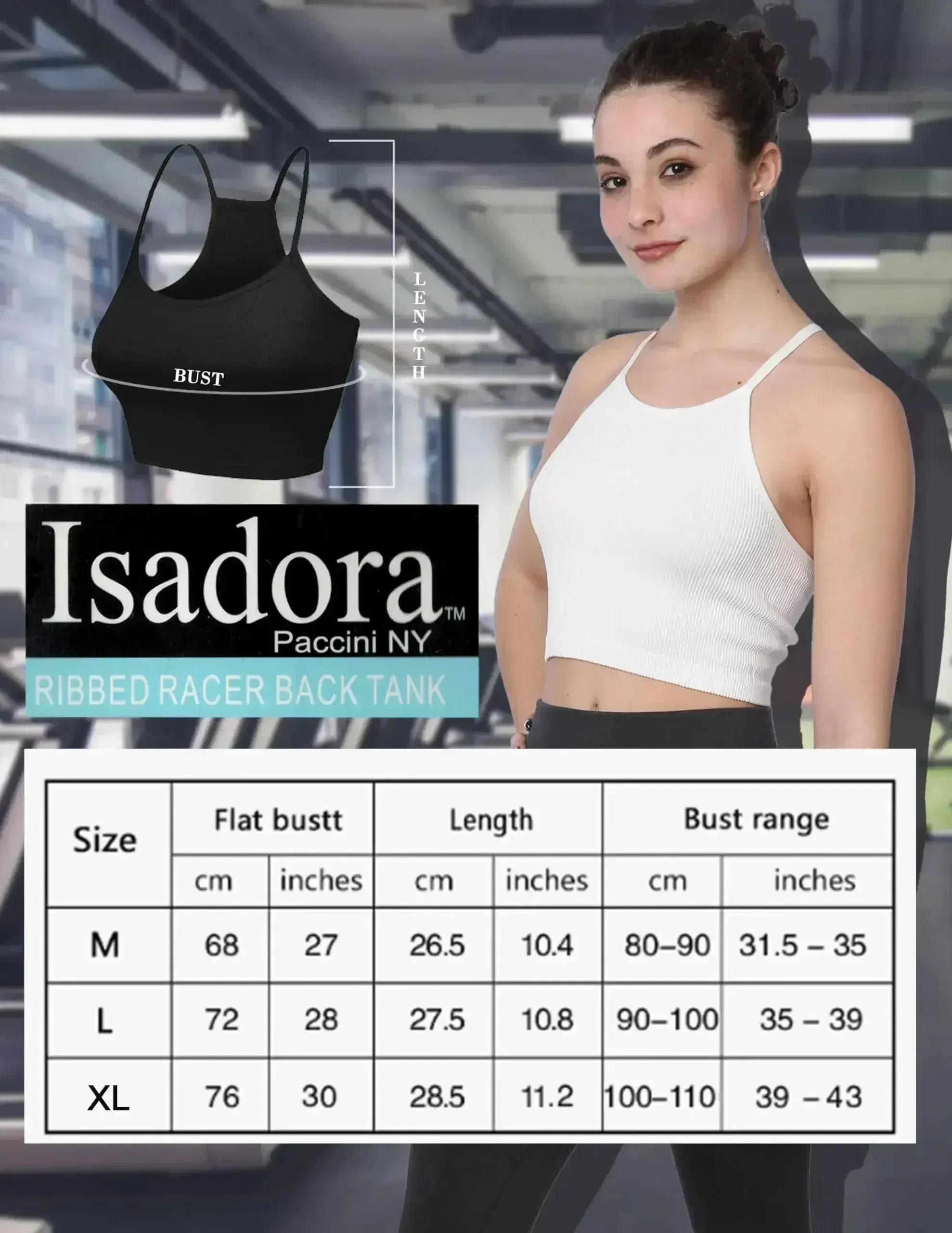 Isadora Paccini Ribbed Crop Top - Sleeveless Scoop Neck