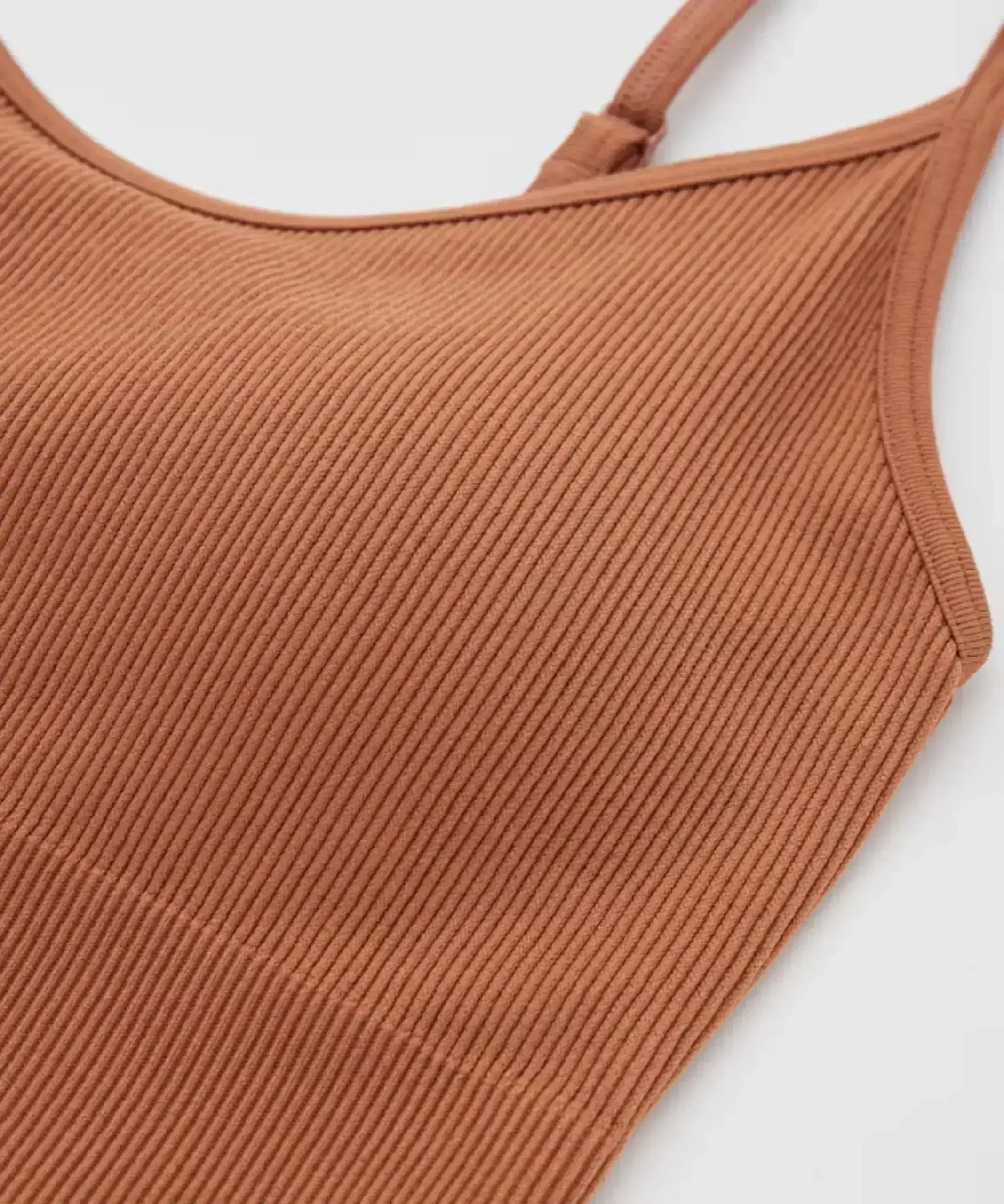Isadora Paccini Ribbed Crop Top - Sleeveless Scoop Neck