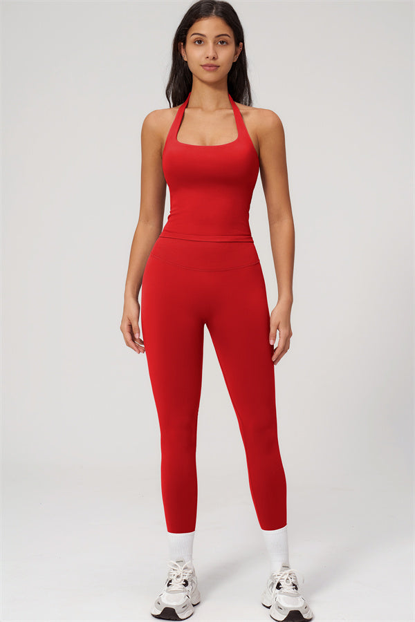 The Empower Halter Crop Top Leggings 2-Piece Set
