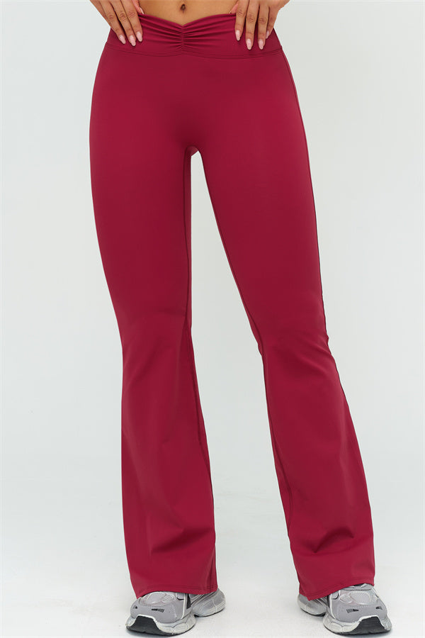 The Lushness Long Sleeve Crop Top Flared Leggings 2-Piece Set