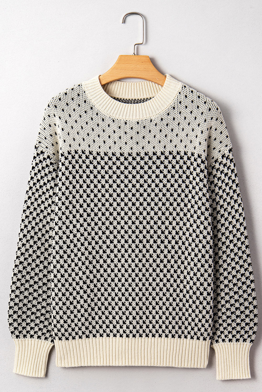 Black Colorblock Bishop Sleeve Knit Sweater