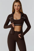 The Venus Zip Top Sports Bra Leggings 3-Piece Set