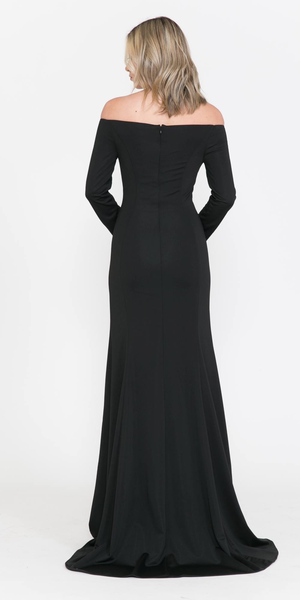 CLEARANCE - Poly USA | Ed Young 8378 Off-Shoulder Long Dress with Long Sleeves (Size M)
