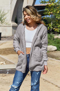 Women Full Size Teddy Hooded Jacket with Pockets Cozy Casual Jacket Comfortable Women Jacket