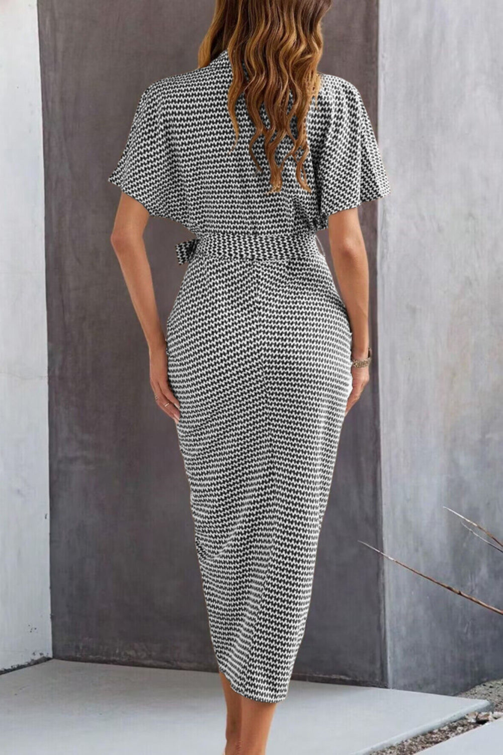 Collared Neck Short Sleeve Midi Shirt Dress Elegant & Versatile Style Cute Dress For Girls