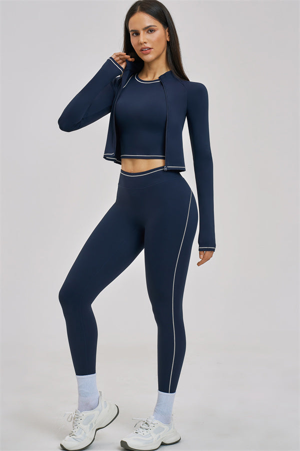 The Unbound Jacket Crop Top Leggings 3-Piece Set