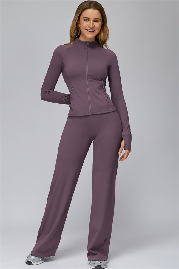 The FlexCore Pure Zip Jacket Flared Leggings 2-Piece Set