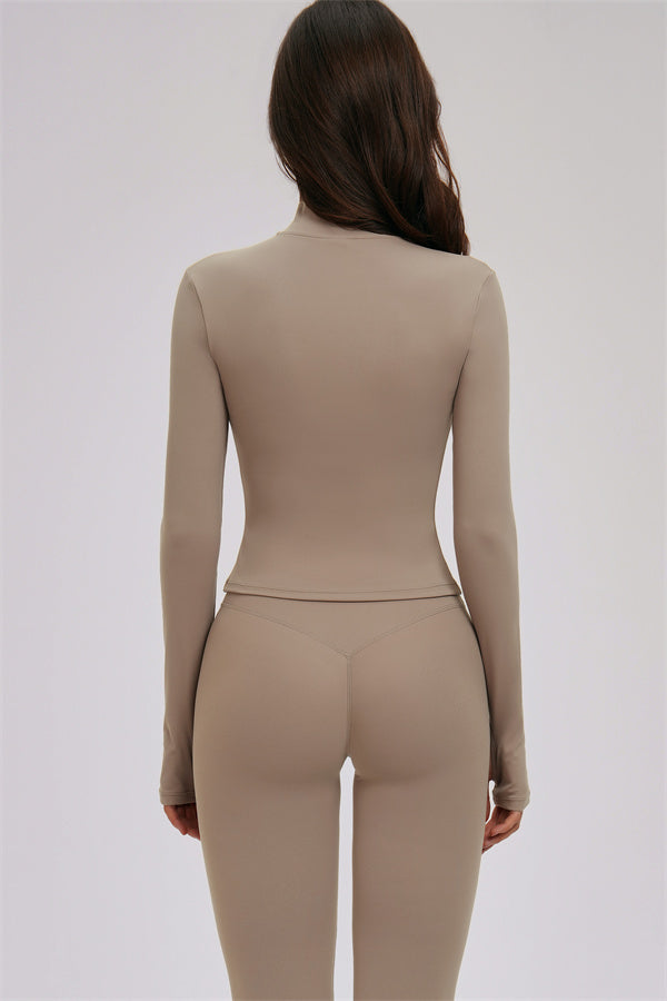 The Kinetic Zip Jacket Cross Back Sports Bra Leggings 3-Piece Set