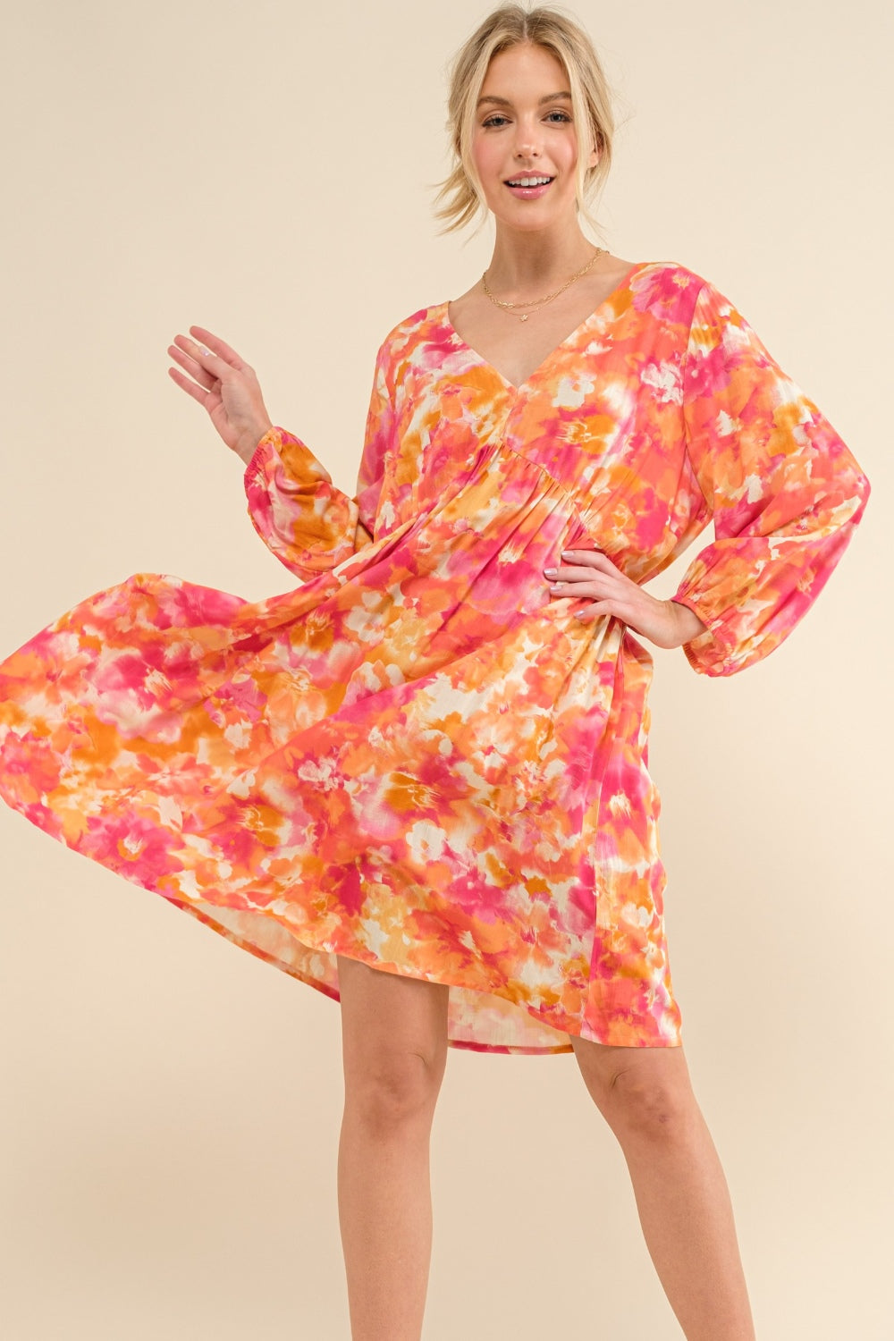 Full Size Printed Tie Back Long Sleeve Summer Dress For Women – Stylish Printed Dress, Chic Tie Back Long Sleeve Dress, Elegant Long Sleeve Dress, Fashionable Printed Dress, Versatile Long Sleeve Dress, Sophisticated Tie-Back Dress