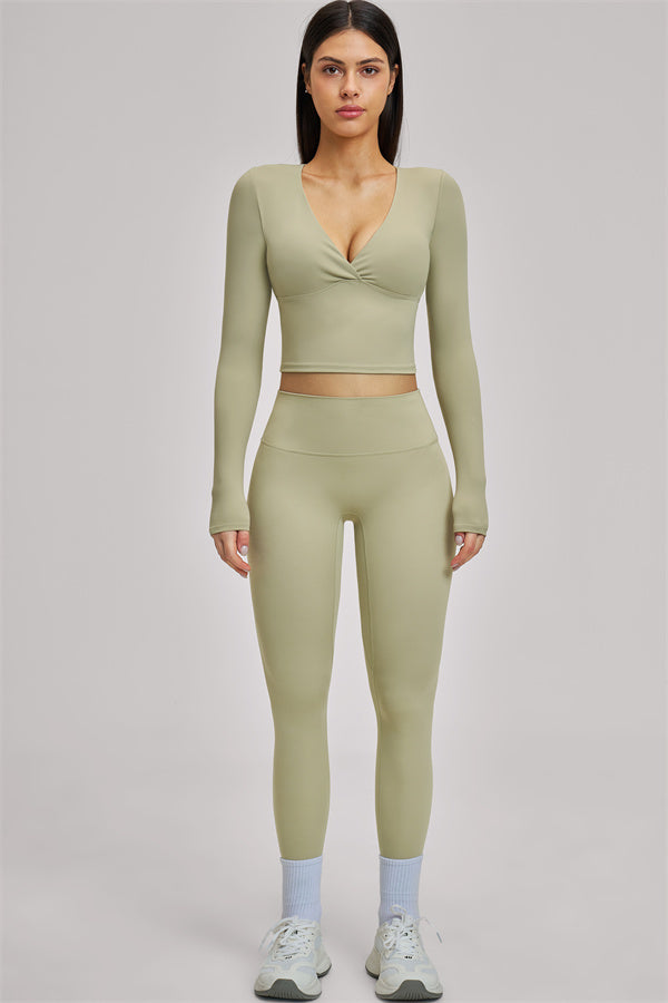 The Swoon Long Sleeve Crop top Leggings 2-Piece Set