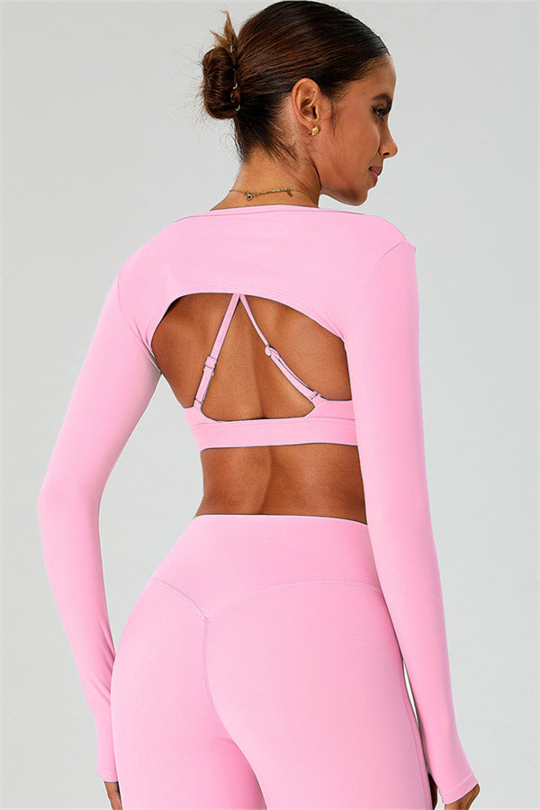 The Ember Sports Bra Crop Top Leggings 3-Piece Set