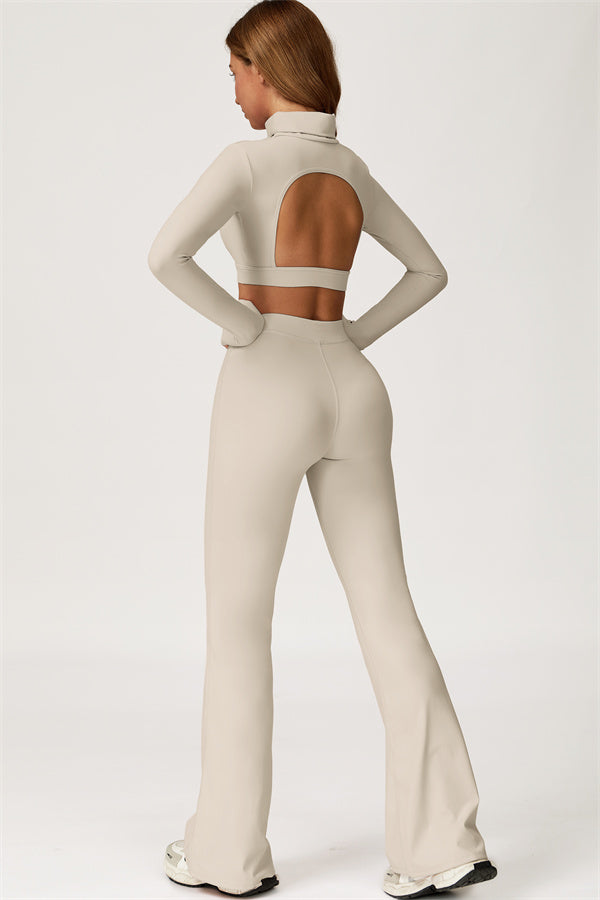 The Axis Crop Top Flared Leggings 2-Piece Set