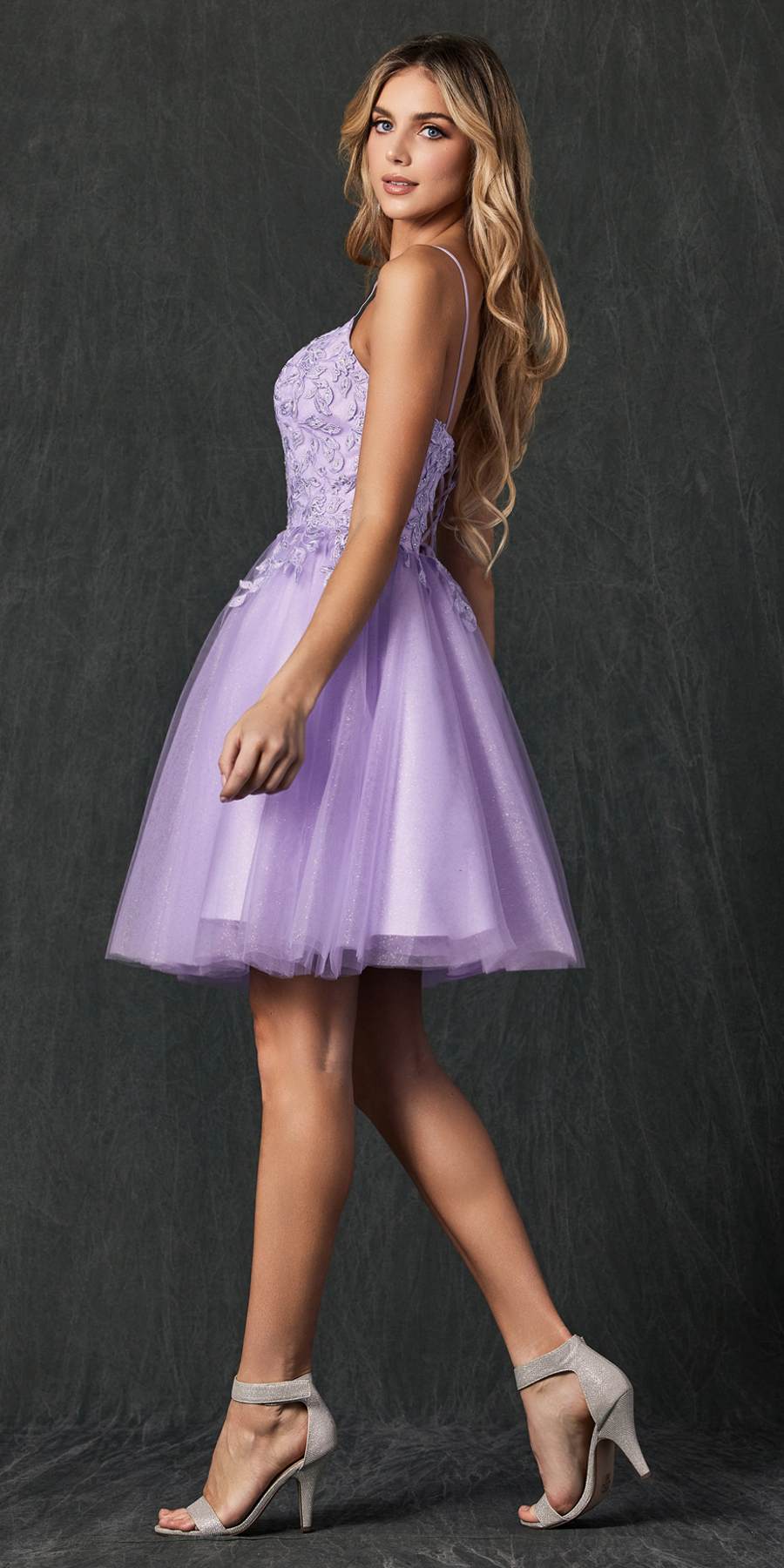Juliet 860 Short Floral Applique BaDoll Dress