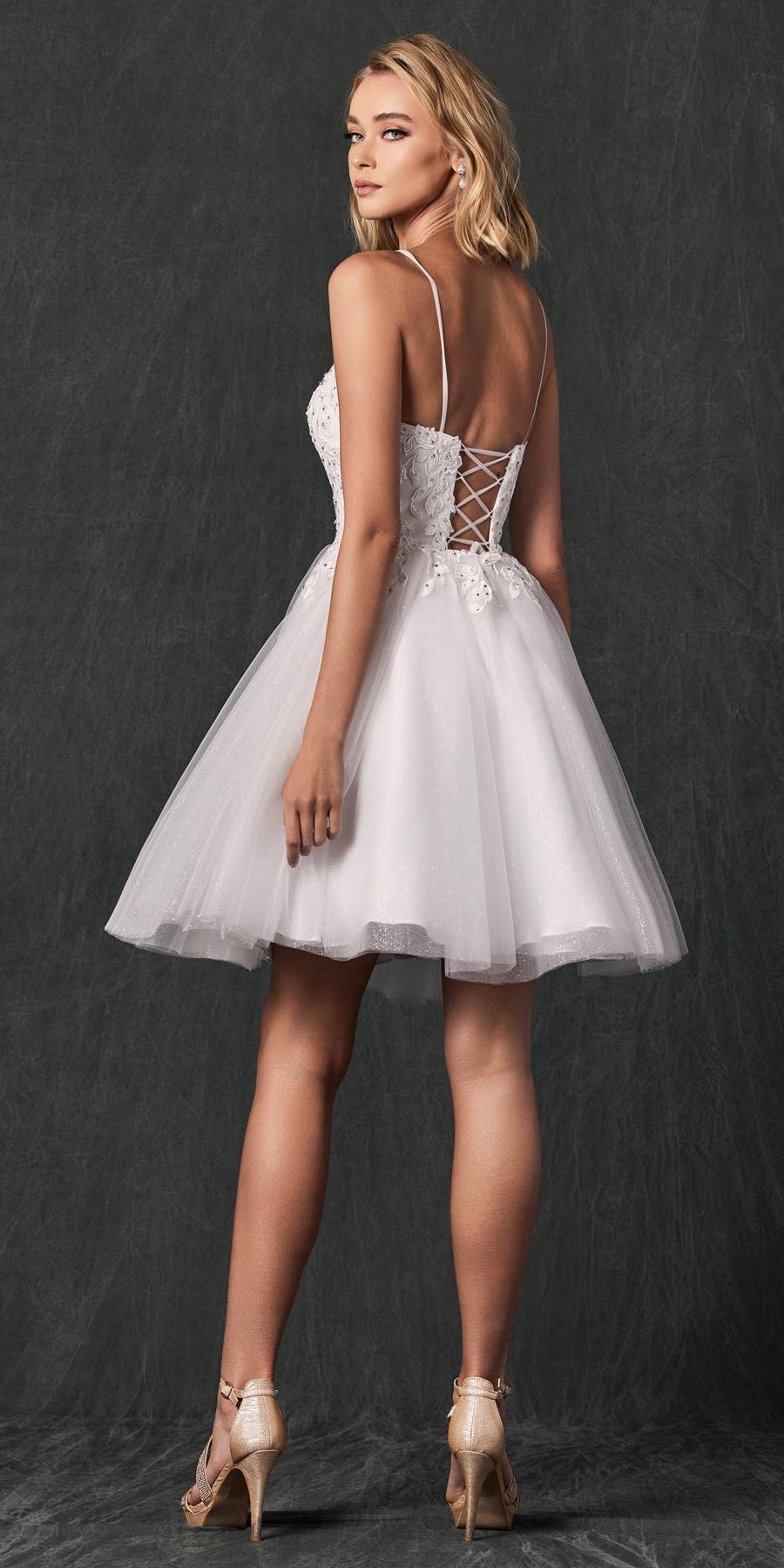 Juliet 860 Short Floral Applique BaDoll Dress
