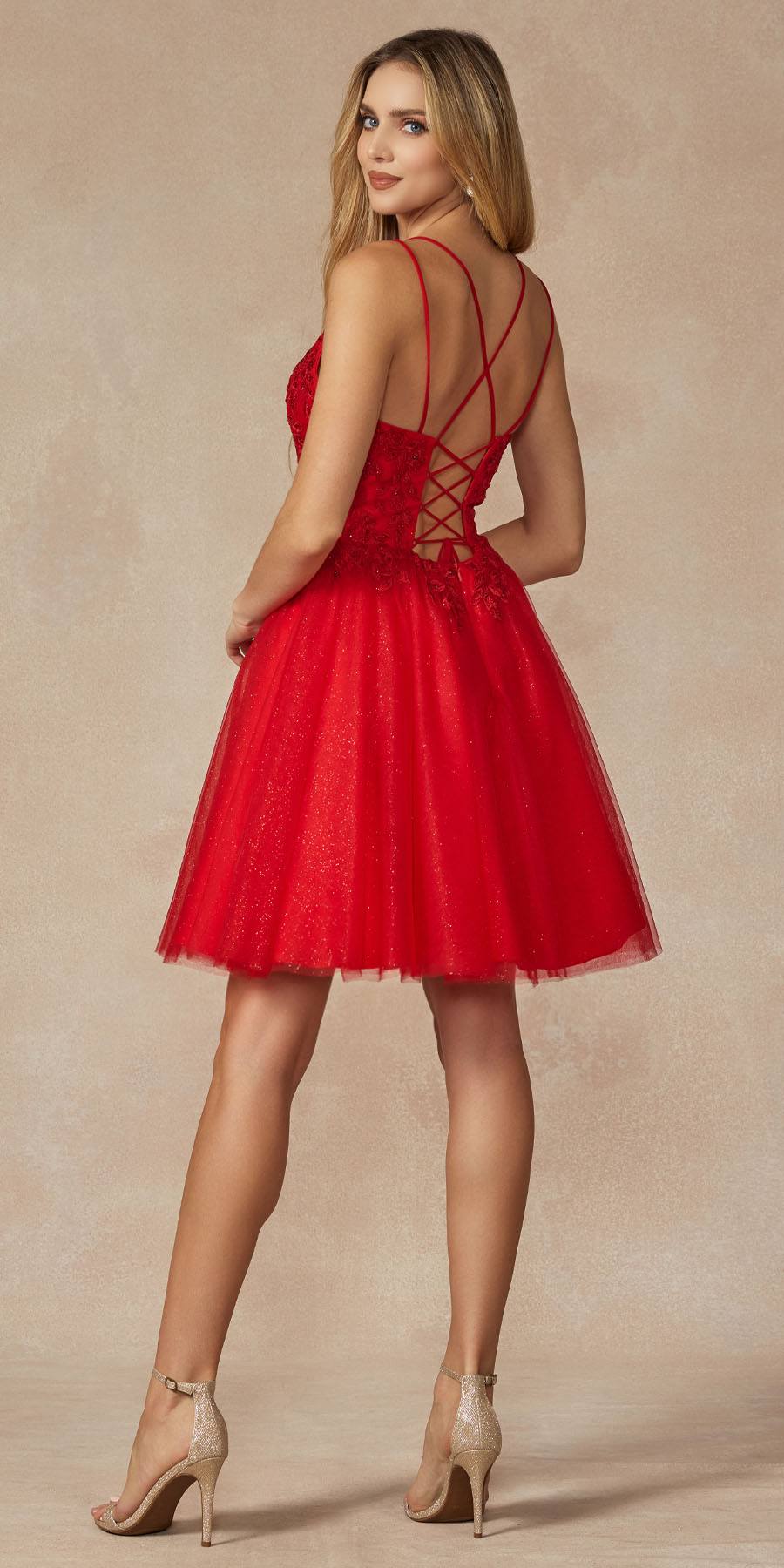 Juliet 860 Short Floral Applique BaDoll Dress