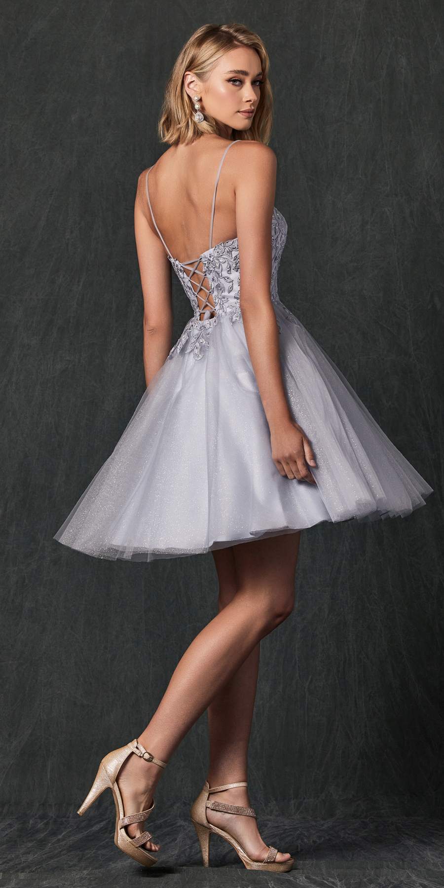 Juliet 860 Short Floral Applique BaDoll Dress