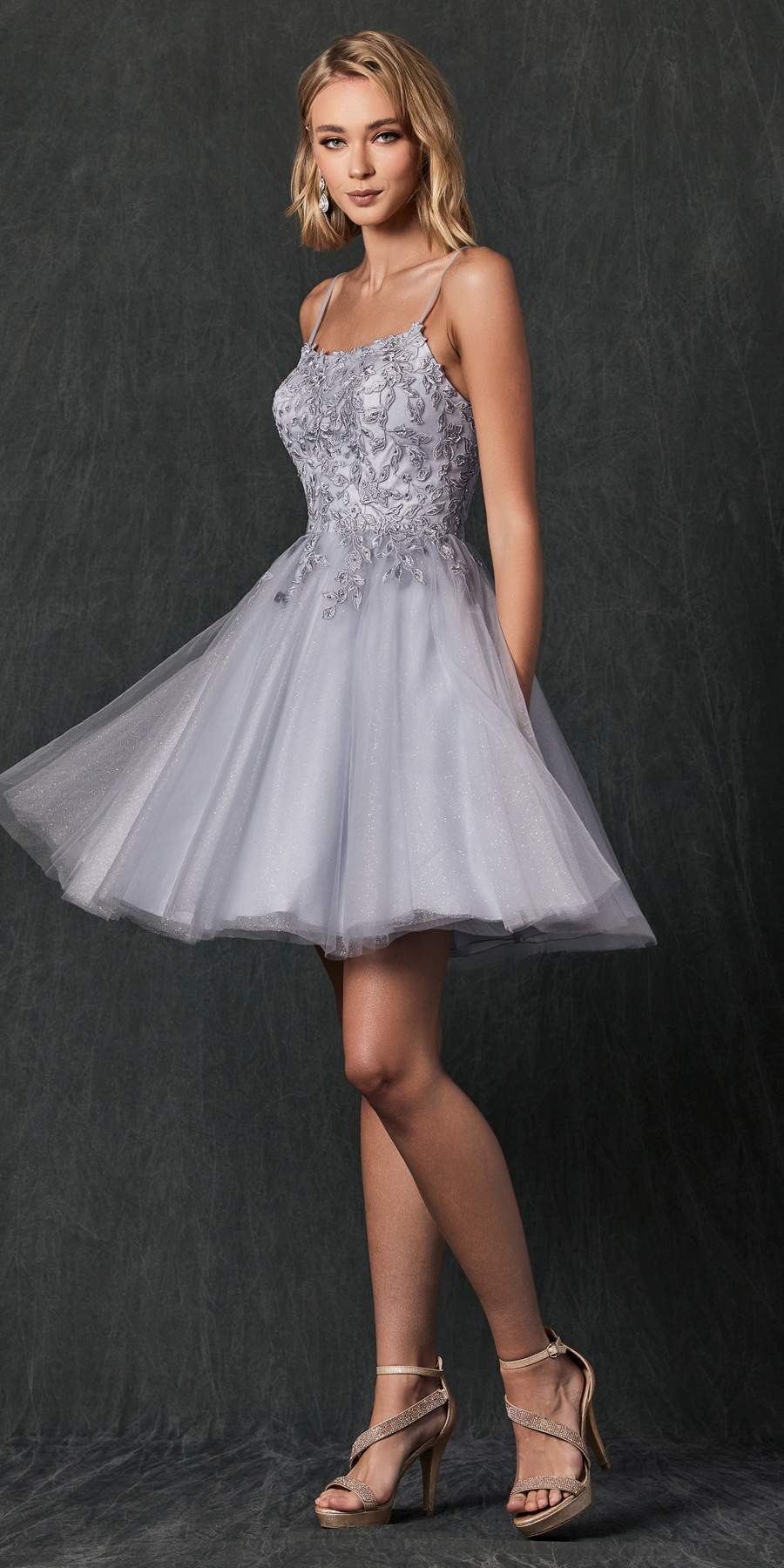Juliet 860 Short Floral Applique BaDoll Dress