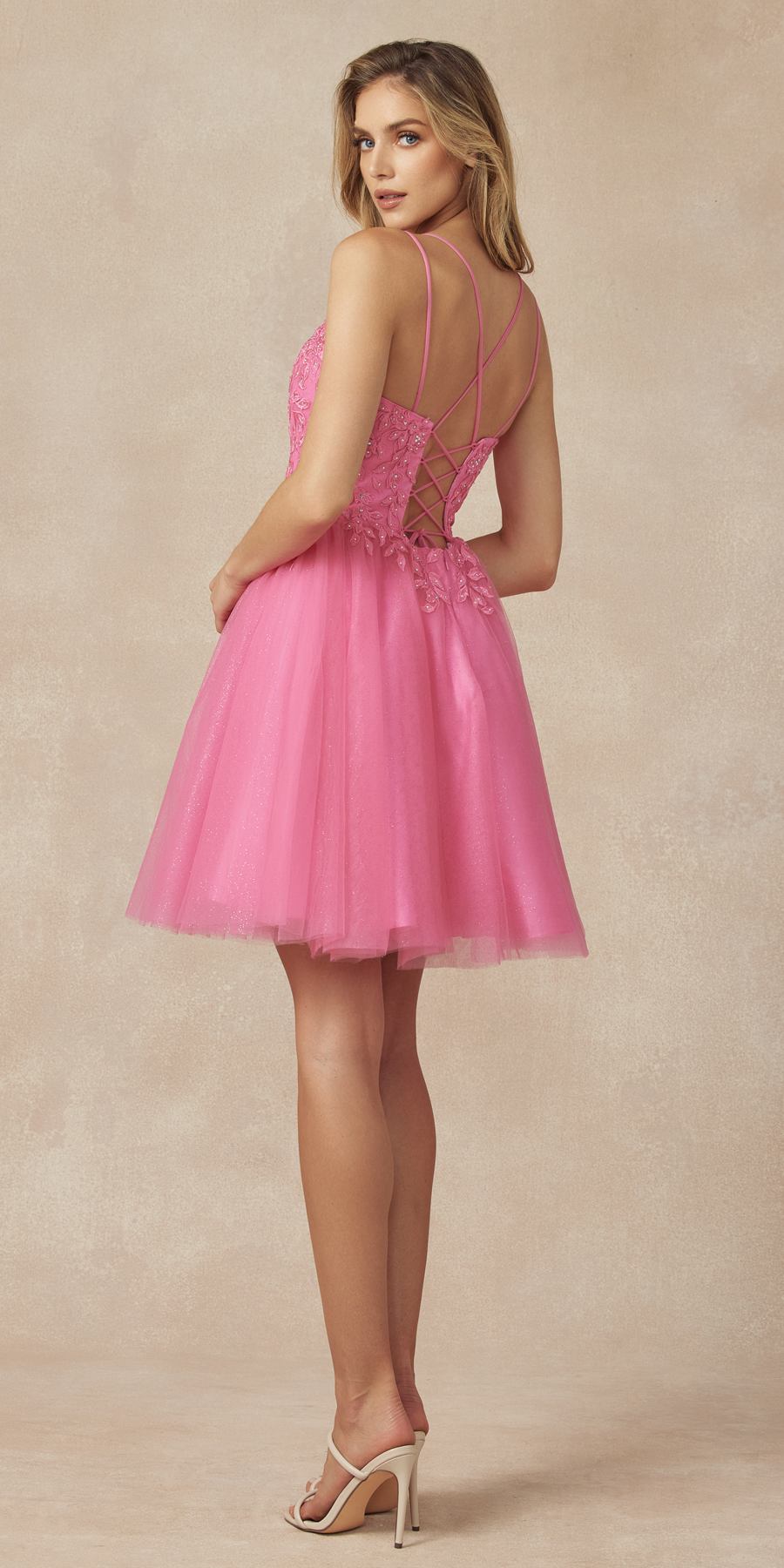 Juliet 860 Short Floral Applique BaDoll Dress