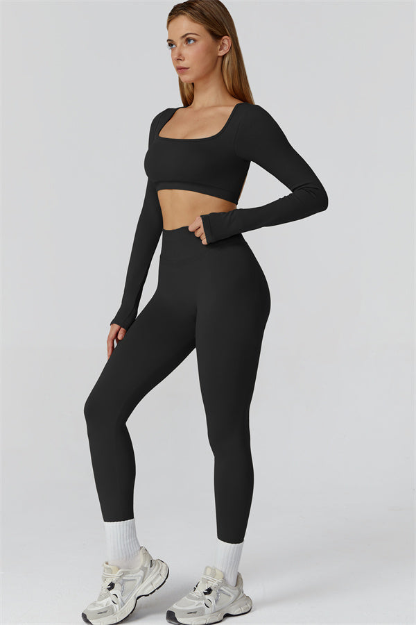 The Reign Long Sleeve Crop Top Leggings 2-Piece Set