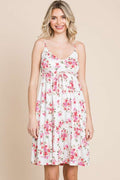 Full Size Floral Frill Cami Summer Dress For Women – Feminine Floral Cami Dress, Flirty Floral Dress, Playful Frill Dress, Elegant Cami Dress, Chic Floral Dress, Relaxed Fit Cami Dress, Stylish Summer Floral Dress