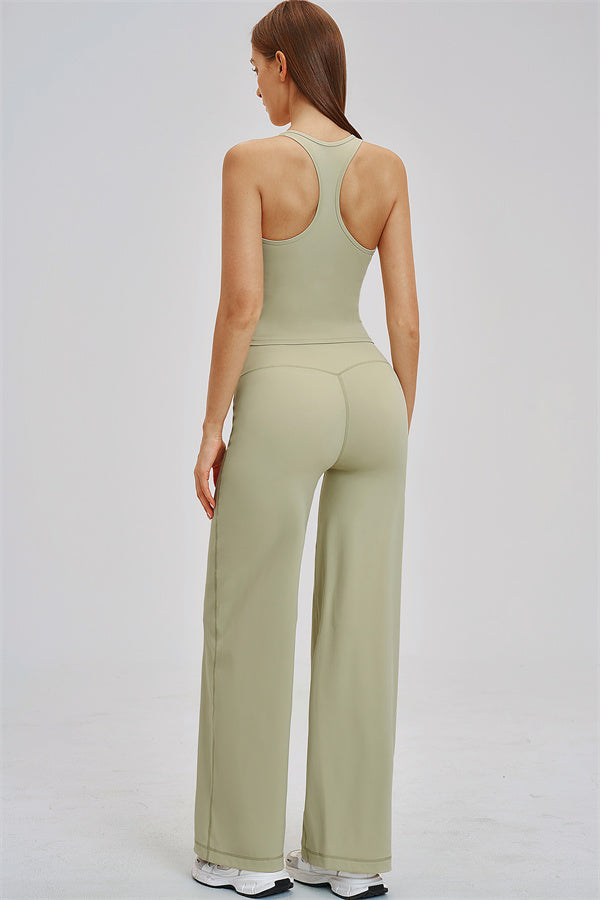 The Dynamic Crop Top Straight Leg Pants 2-Piece Set