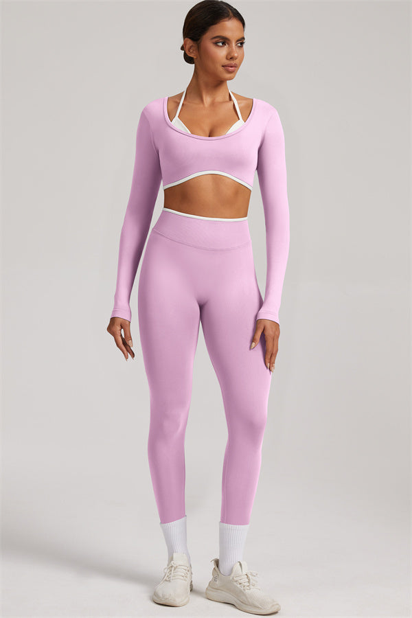 The Elevate Long Sleeve Crop top Leggings 2-Piece Set