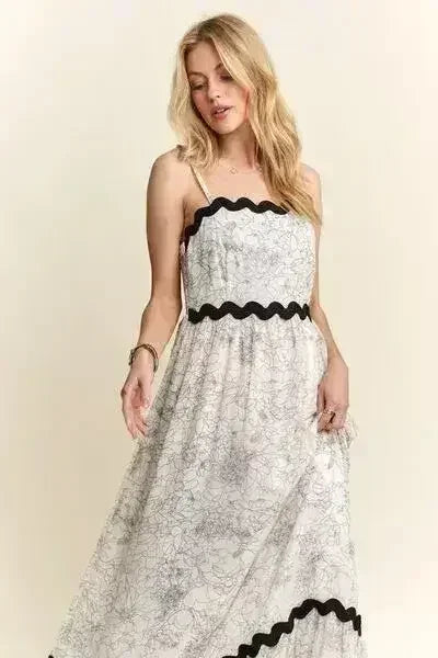 Floral Maxi Cami Dress - Adjustable Strap Summer Dress | Femstylo