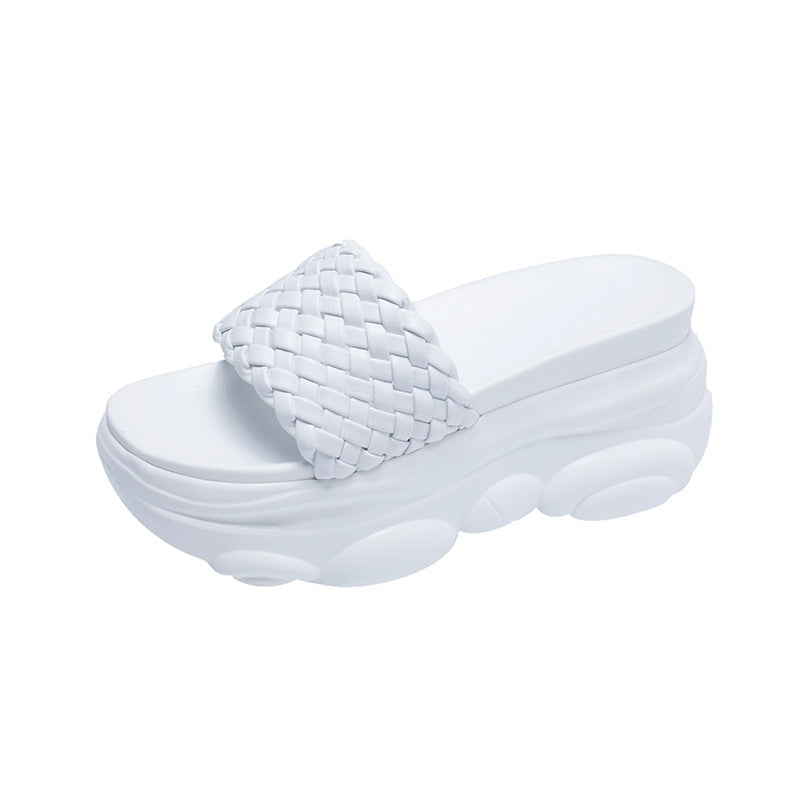 High Slippers Women Open Toe Sandals Summer Soft Slipper Indoor Outdoor Beach Shoes Comfort Platform Sandals Open Toe Leather Slippers Lightweight Flip Flops Shoes For Summer