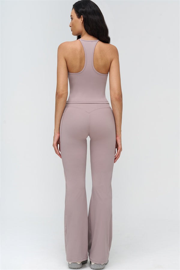 The BoldFit Crop Top Flared Leggings 2-Piece Set