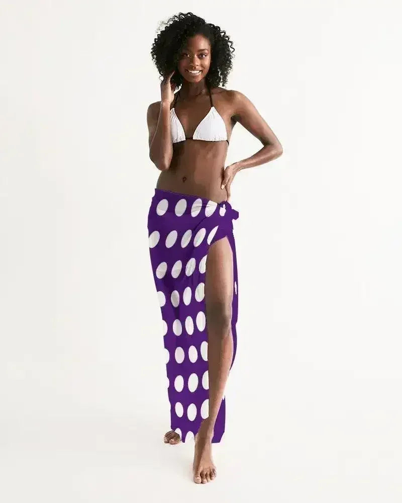 Sheer Purple Dotted Style Swim Cover Up