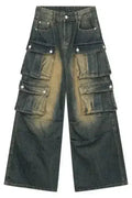 High Waist Jeans with Cargo Pockets