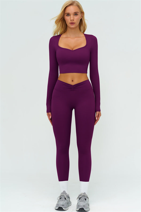 The Lushness Long Sleeve Crop top Leggings 2-Piece Set